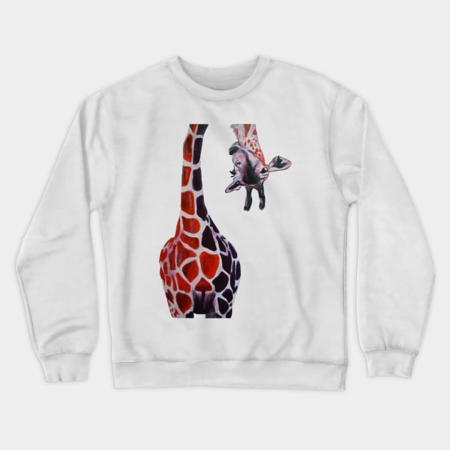 Giraffe acrylic painting Crewneck Sweatshirt by Quirkypieces